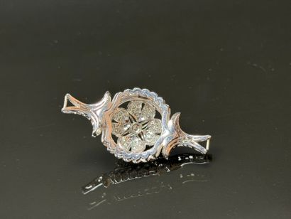 White gold and diamond pavé bracelet, broken...