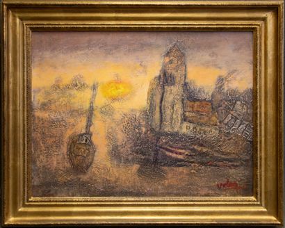 Jean VOLANG (1921-2005)
Port au couchant.
huile...