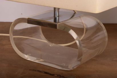 Pair of 1970s lamps in plexiglass. 
H. 30...