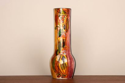 ACCOLAY. 
Vase en céramique à émail polychrome...