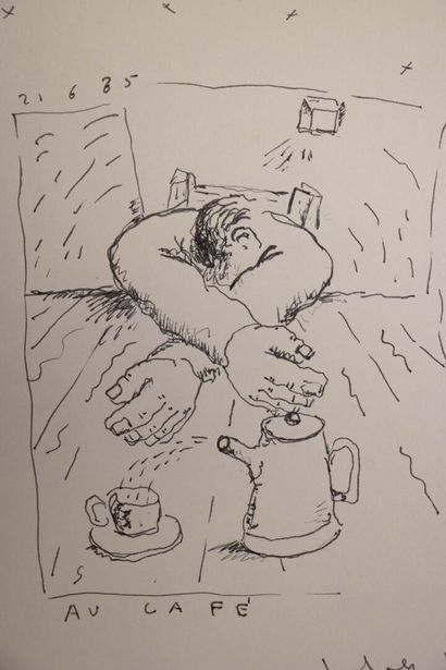 Jean-Charles BLAIS (1956) 
Au Café.
Black...