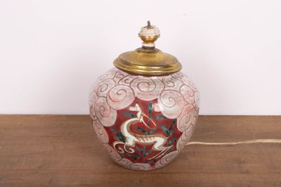 Edouard CAZAUX (1889-1974) 
Lampe en céramique...