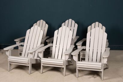 Ensemble de six grands fauteuils de jardin...