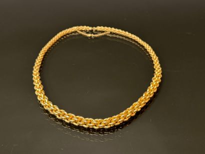 Gold choker necklace with falling ears of...