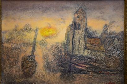 Jean VOLANG (1921-2005)
Port au couchant.
huile...
