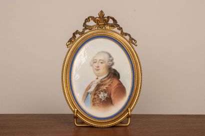 Grande miniature sur porcelaine: Portrait...