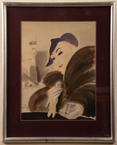 René GRUAU (1909-2004)
Woman with ring
Ink...