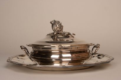 Ensemble de plats en métal argenté, contour...
