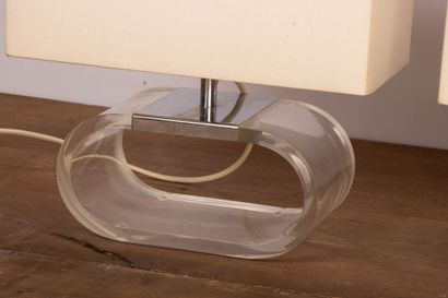 Pair of 1970s lamps in plexiglass. 
H. 30...