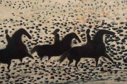 André BRASILIER (1929) 
Horses on the beach
Color...