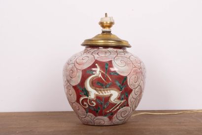 Edouard CAZAUX (1889-1974) 
Lampe en céramique...