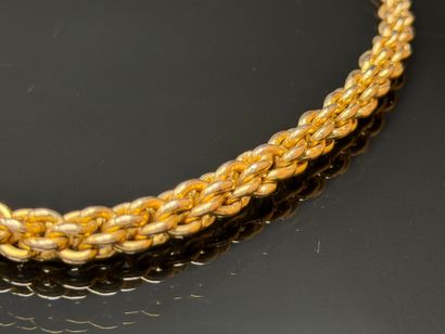 Gold choker necklace with falling ears of...