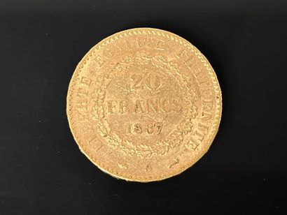 20 franc gold coin. 1887.
Weight: 6.43 g