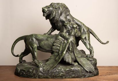 Maximilien Louis FIOT (1886-1953) 
Lion et...
