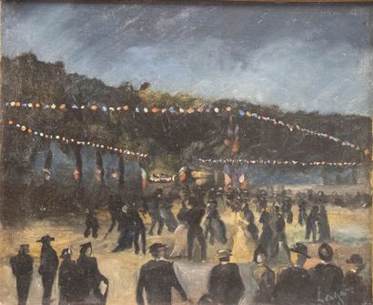 Celso LAGAR (1891-1966) 
Le bal du 14 juillet
Huile...