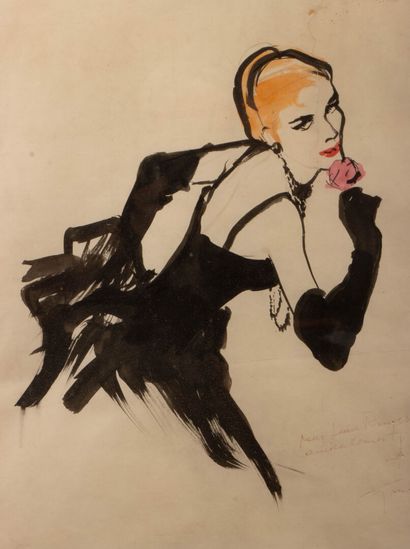 René GRUAU (1909-2004)
Woman with a Rose
Ink...
