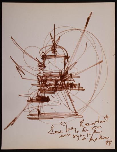 Georges MATHIEU (1921-2012)
Coffee pot
Brown...