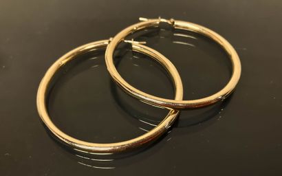 Pair of gold creoles.
750°/00 gold
D: 4 cm.
Weight:...