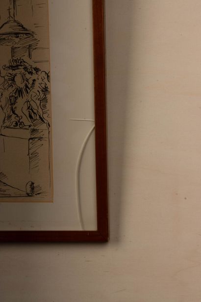XX° French School
Rome
Ink drawing signed...