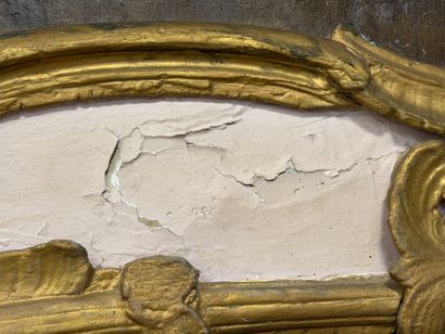 Grand trumeau de boiserie en bois laqué,...