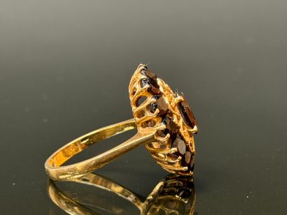 Daisy ring in gold and garnets.
750°/00 gold
TDD...