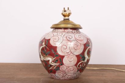 Edouard CAZAUX (1889-1974) 
Lampe en céramique...