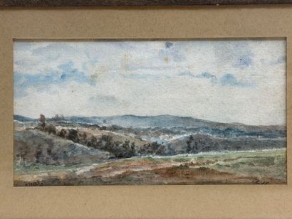 Ecole Française XIX°
Paysage de campagne....