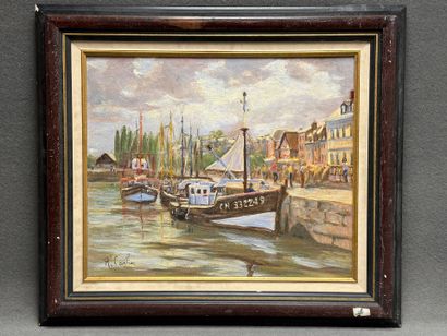 André CARLIER (XX) 
Le Port d'Honfleur
huile...