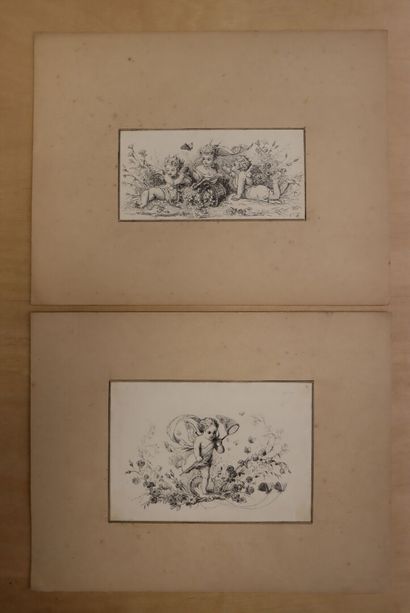 Ecole Française fin XIX°
Dix dessins à la...