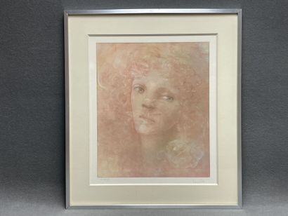 Léonor FINI (1907-1996) 
Visage 
Lithographie,...