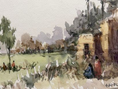 Ecole orientaliste XX°
Aquarelle signée ABDEL...