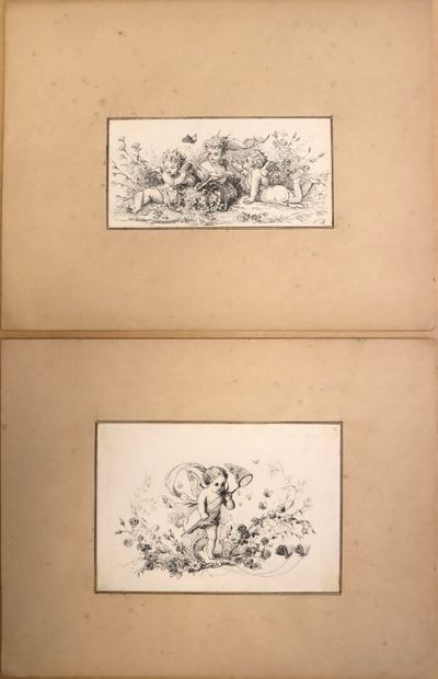 Ecole Française fin XIX°
Dix dessins à la...