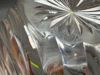 Encrier de marine en verre épais à côtes...