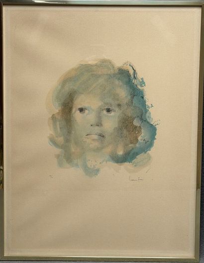 Leonor FINI
Portrait de jeune fille. 
Lithographie...
