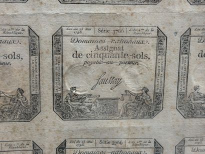 Assignats. 
38 x 49 cm. 
48 x 58 cm avec...