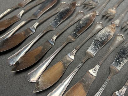 ERCUIS Partie de ménagère en métal argenté...