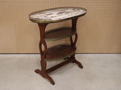 Petite table d'appoint plateau marbre et...