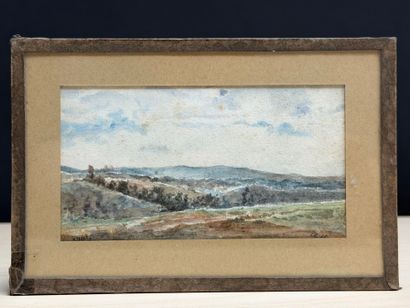 Ecole Française XIX°
Paysage de campagne....