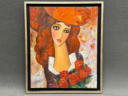 Yuri DENISSOV (1962)
Portrait de femme. 
huile...