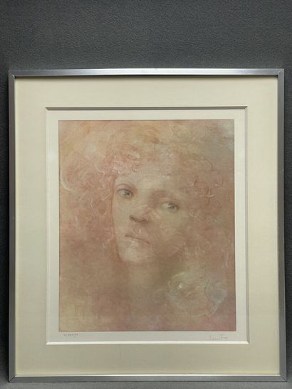 Léonor FINI (1907-1996) 
Visage 
Lithographie,...