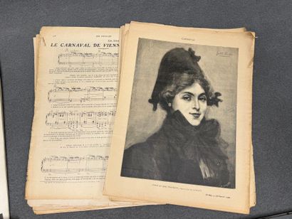 Lot de documents, journaux, partitions de...