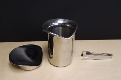 Georg JENSEN. 
Seau à glaçon et pince en...