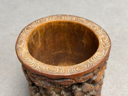 Pot à pinceau bitong en bambou sculpté de...