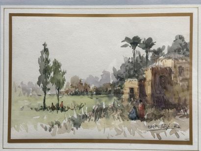 Ecole orientaliste XX°
Aquarelle signée ABDEL...