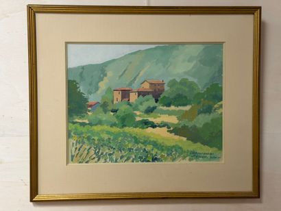J.M FONTENEAU
Saint Florent juillet 1977
Gouache...