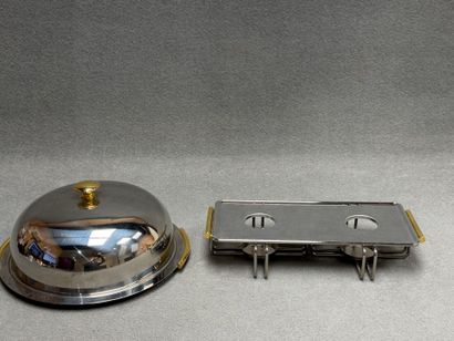 Plat sous cloche et chauffe plat en inox...