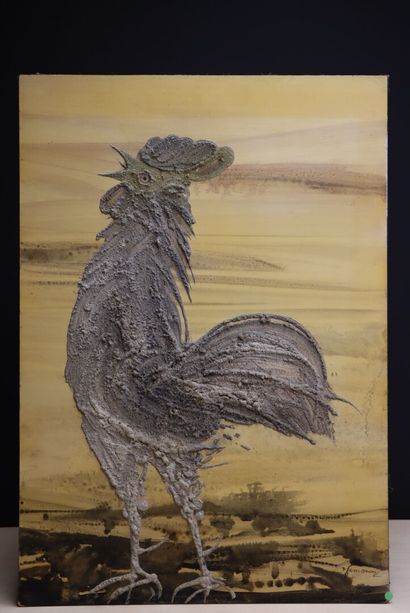 René FUMERON( 1921-2004). 
Le Coq. 
Technique...