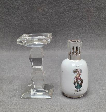 Lampe Berger et bougeoir en cristal
H: 16...