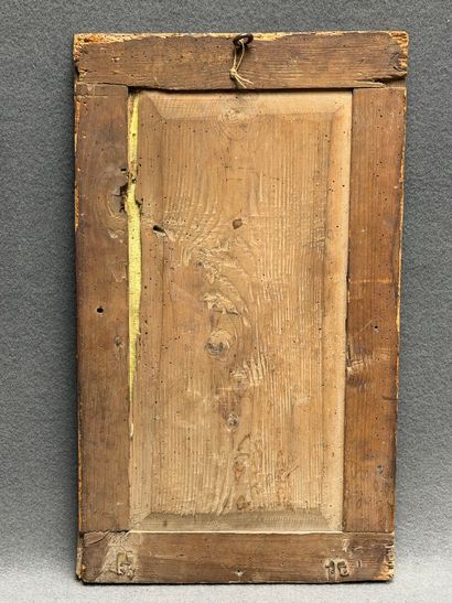 Miroir cadre en bois et stuc. 
60 x 35 c...