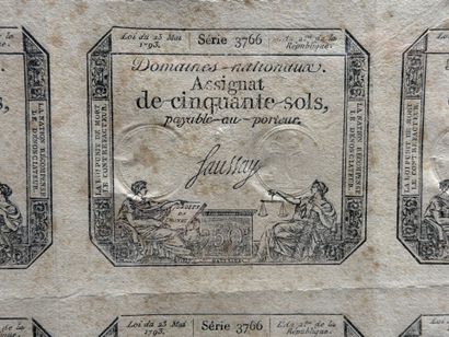 Assignats. 
38 x 49 cm. 
48 x 58 cm avec...